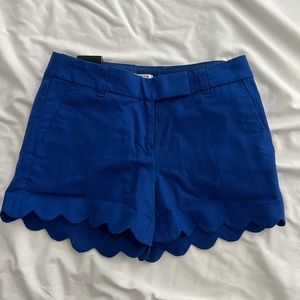 J. Crew Blue Scalloped Shorts - NEW